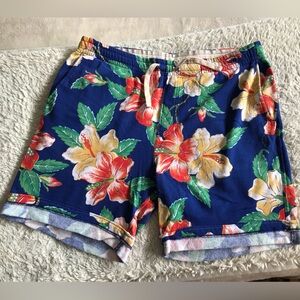 CUSTOMIZED Polo by Ralph Lauren Barbados Navy Floral Terry lined Sweatshorts